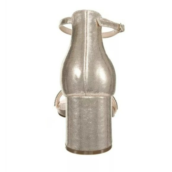 Nina Elenora Rhinestone Embellished Dress Sandals Taupe -9 - Picture 7 of 12